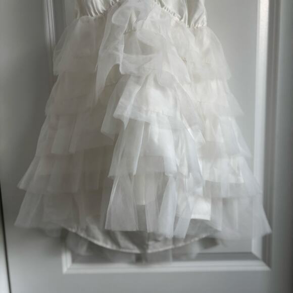 Indie Collection Born To Party Tiered Tulle Mini Dress Sz S/M White Bridal Fun - Picture 4 of 11